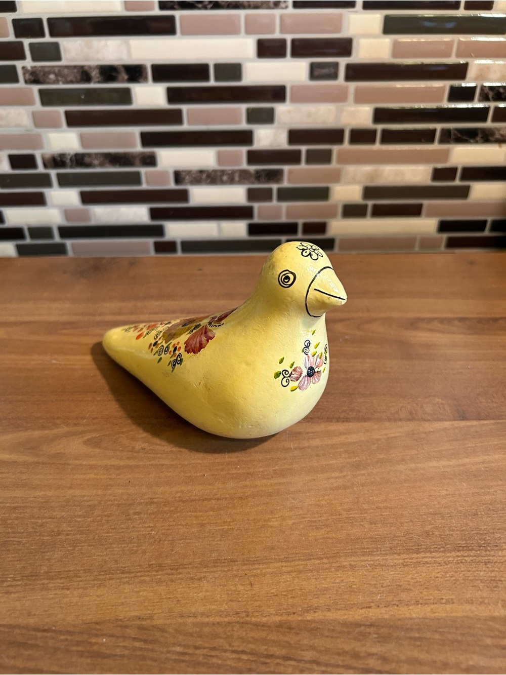 Vintage Hand-Painted Decorative Bird Figurine -